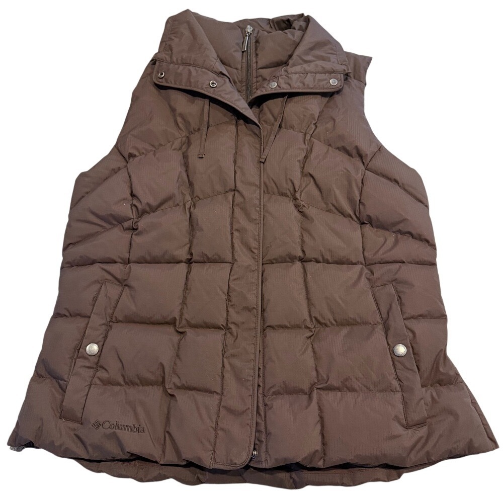 Columbia Women's Lightweight Puffer Vest Brown Waterproof‎ Size Large